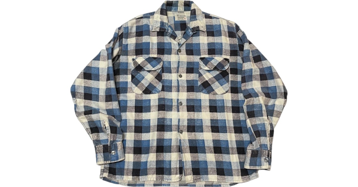 60s プリネルシャツ　ガチャポケ　ヴィンテージ 0212. 1960's Penneys cotton ネルシャツ 60s 60年代 古着